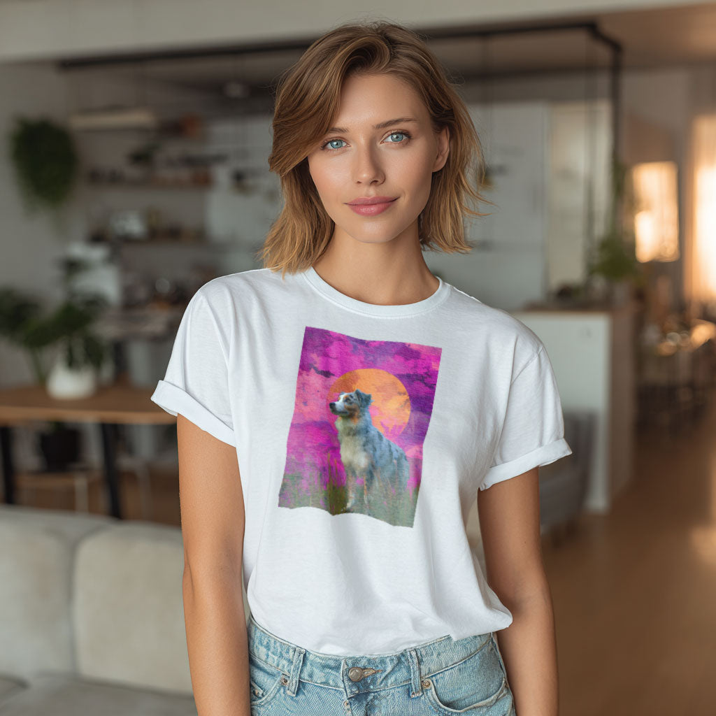 Australian Shepherd "Magenta Sky" T-shirt