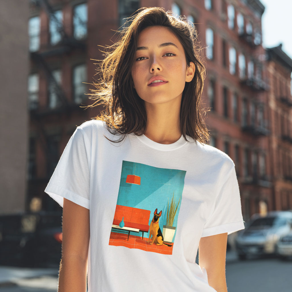 German Shepherd "Mid-Century Doggo" T-shirt