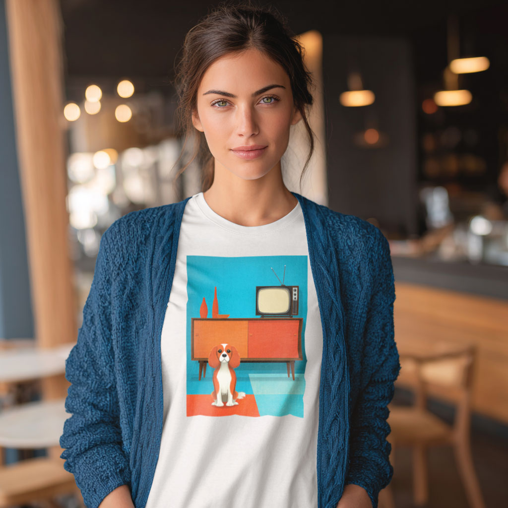 Cavalier King Charles Spaniel "Mid-Century Doggo" T-shirt