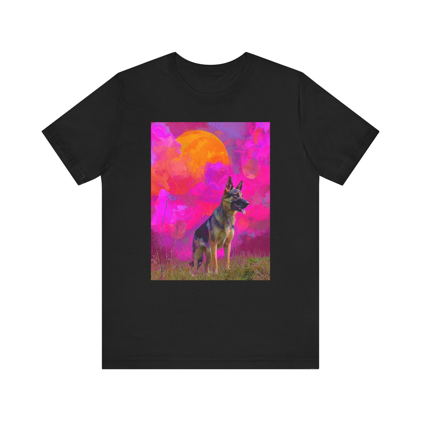 German Shepherd "Magenta Sky" T-shirt