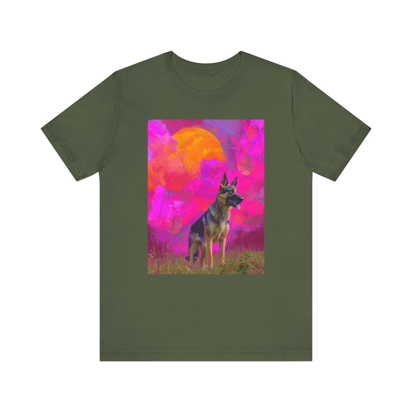 German Shepherd "Magenta Sky" T-shirt