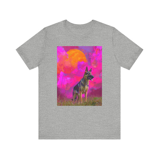 German Shepherd "Magenta Sky" T-shirt