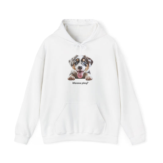 Australian Shepherd Puppy (Wanna Play?) - Unisex Hoodie