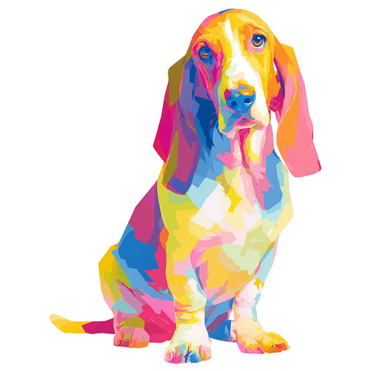 Basset Hound "Colorful Canine" T-shirt