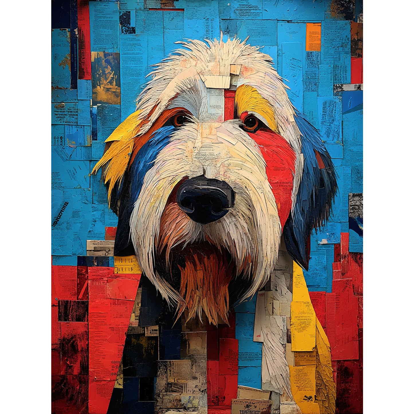 English Sheepdog "Mosaic Mutt" T-shirt