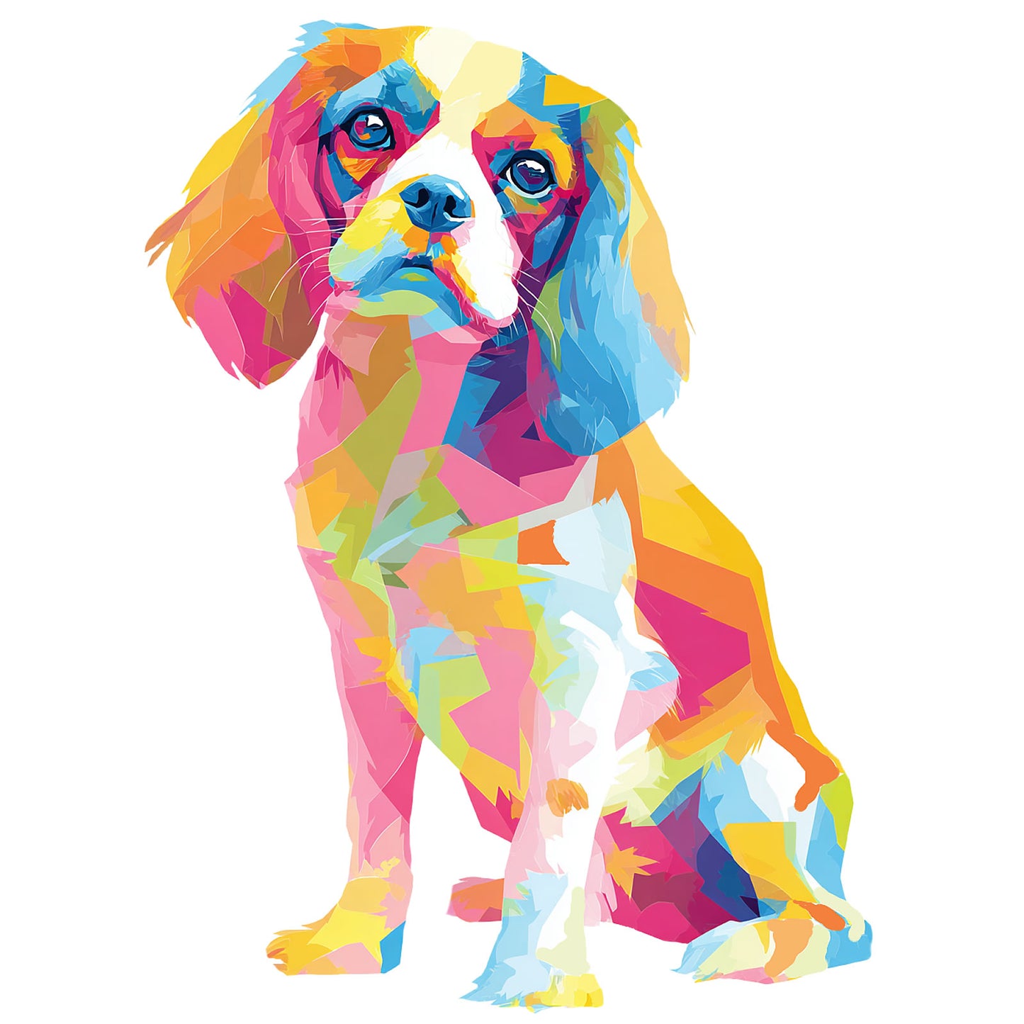 Cavalier King Charles Spaniel "Colorful Canine" T-shirt