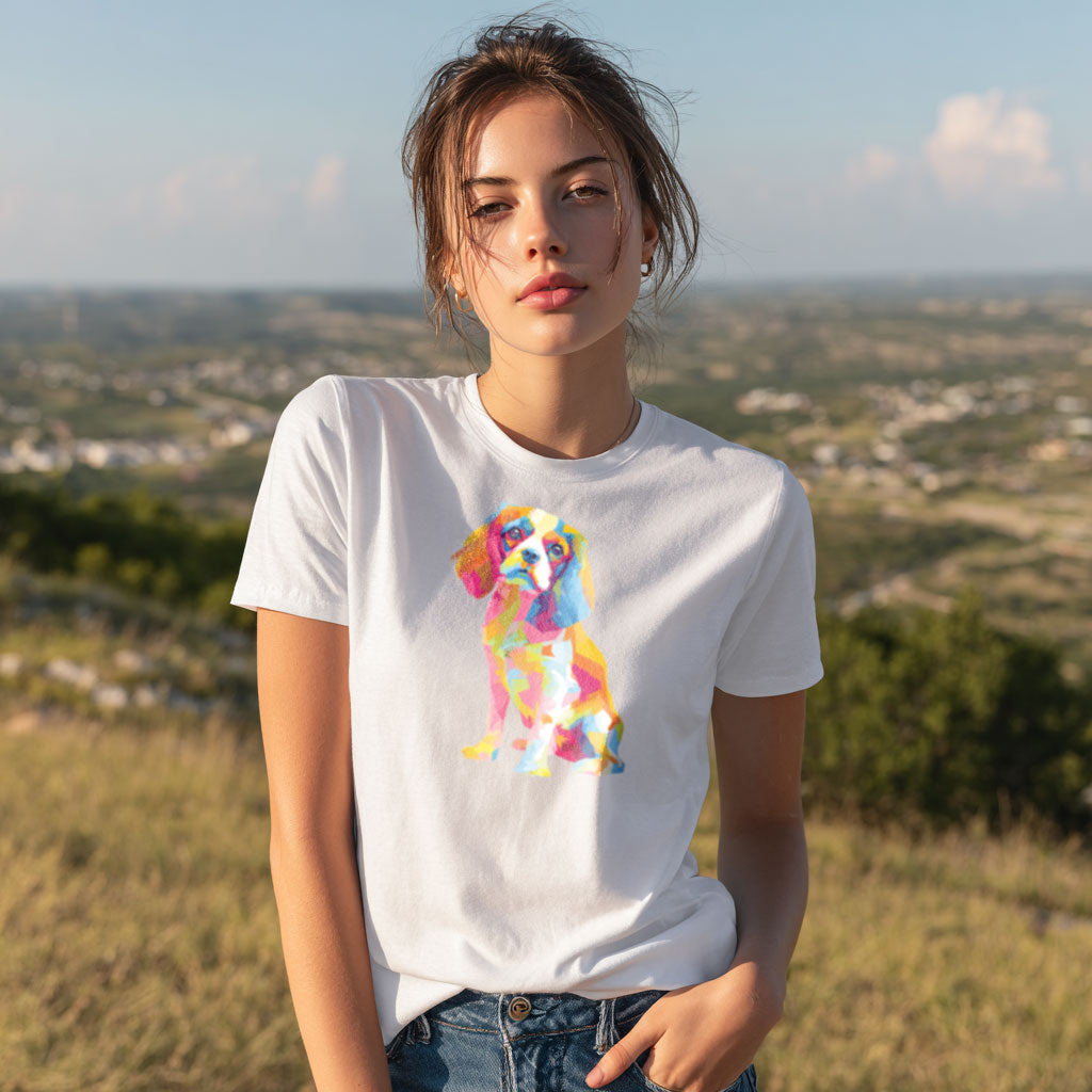 Cavalier King Charles Spaniel "Colorful Canine" T-shirt