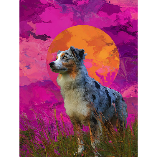 Australian Shepherd "Magenta Sky" T-shirt