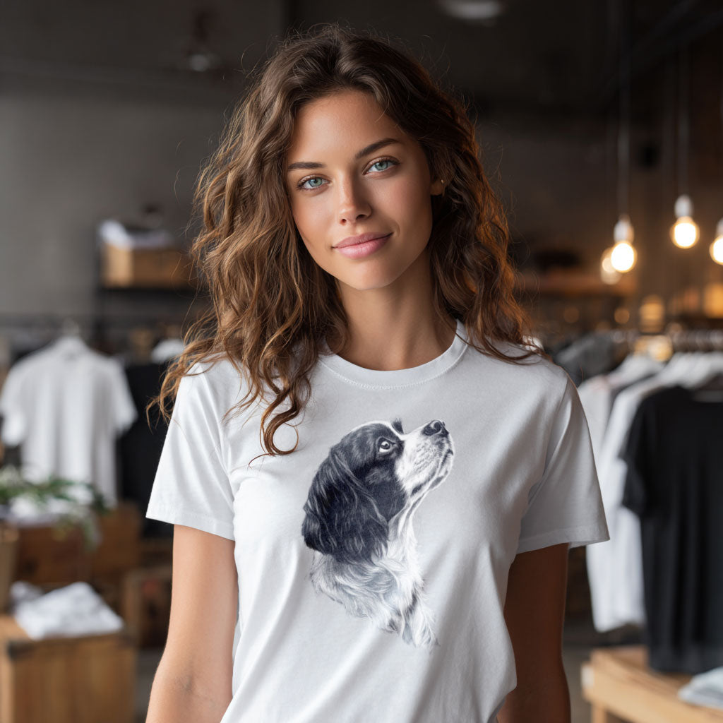 Cavalier King Charles Spaniel "Noir & Blanc" T-shirt