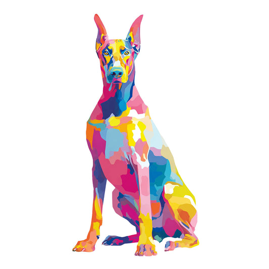 Doberman Pinscher "Colorful Canine" T-shirt