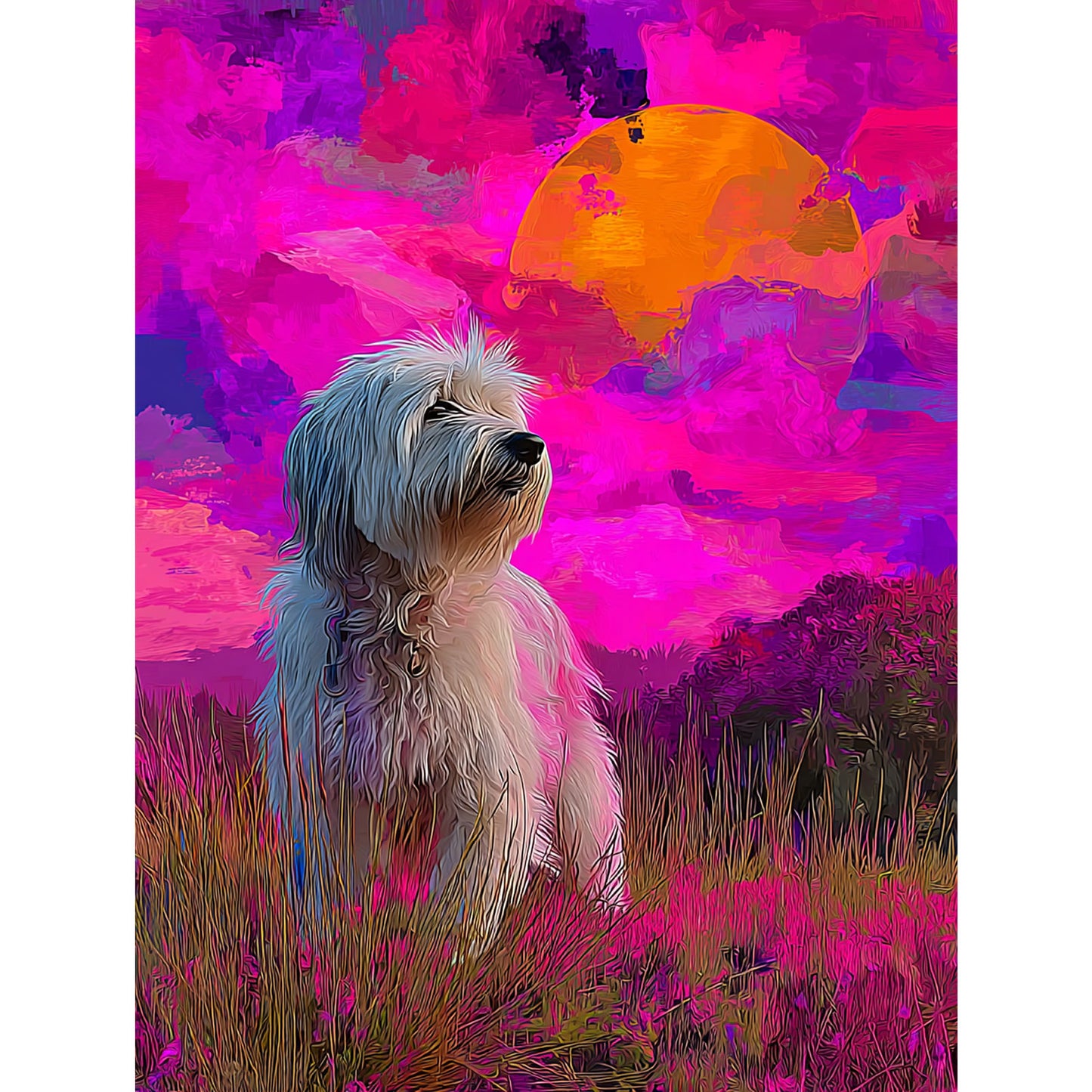 Coton de Tulear "Magenta Sky" T-shirt
