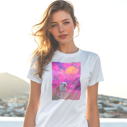 English Bulldog "Magenta Sky" T-shirt
