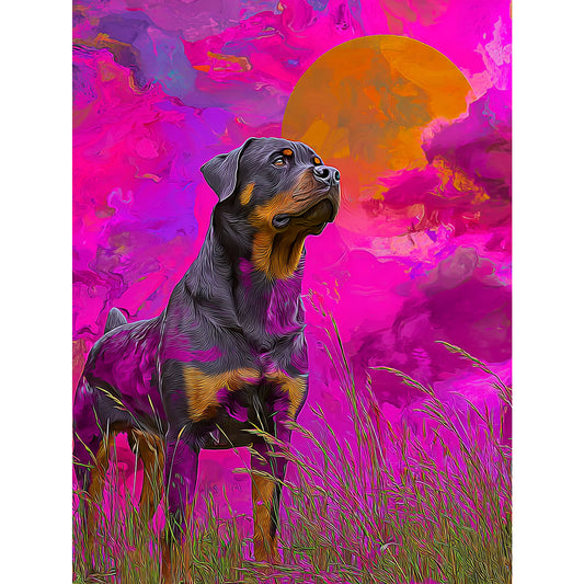 Rottweiler "Magenta Sky" T-shirt