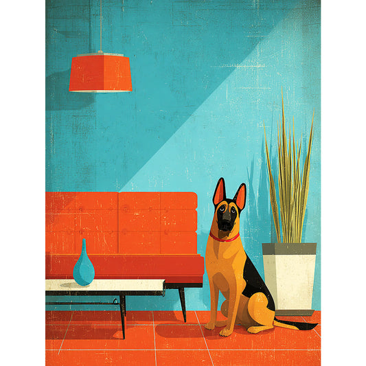 German Shepherd "Mid-Century Doggo" T-shirt