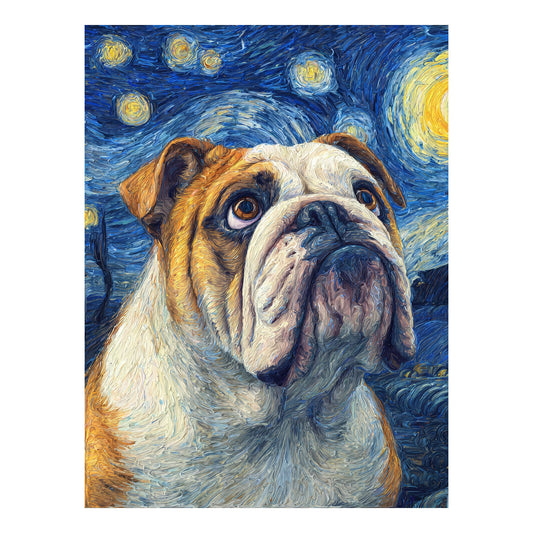 English Bulldog "Starry Night" T-shirt