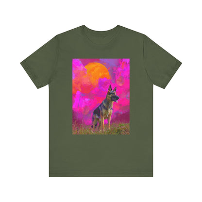 German Shepherd "Magenta Sky" T-shirt